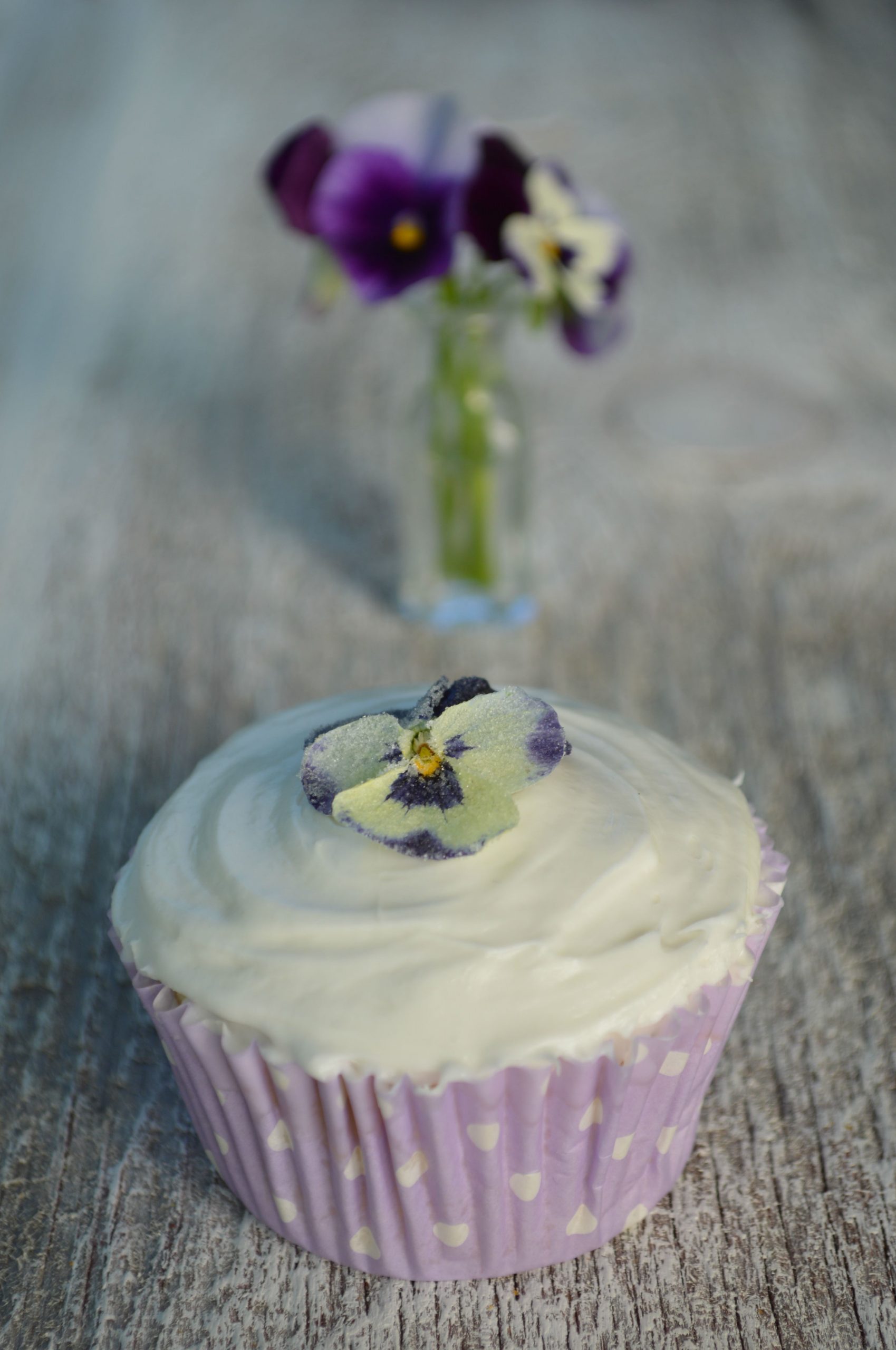 Candied Violet Cupcakes - Everlasting Love of Flowers